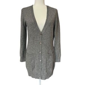 Isaac Mizrahi Live 100% Cashmere Button Down Cardigan Sweater Gray Womens Small